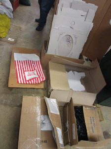 lot 185 image: LAUNDRY AND DRY CLEANING BAGS, COLLAR FORMS, CHRISTENING BOXES AND MORE