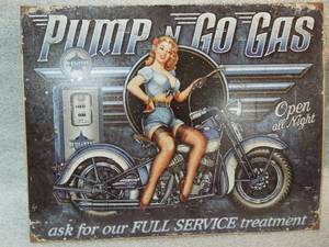 lot 14 image: Pump n Go Gas Tin Sign