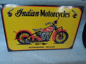 lot 15 image: Indian Motorcycles Tin Sign