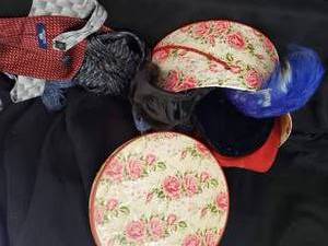 lot 21 image: Antique Hat Box, Hats, Silk Ties