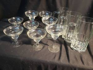 lot 54 image: 3 Huge Beer Mugs & 8 Margarita Glasses