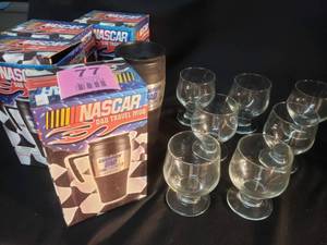 lot 77 image: Nascar Travel Mugs & Mixed Drink Glasses