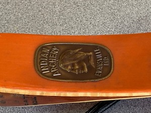 lot 59 image: Indian Archery Brand Bow with Small Pair of Antlers