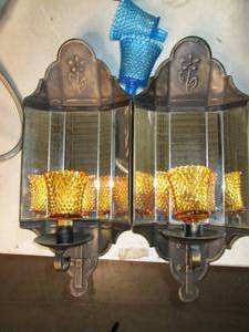 lot 70 image: Vintage Candle Holder Wall Hangings...