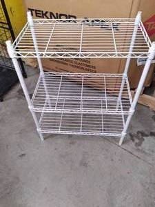 lot 46 image: 23 X 13 X 30 Wire White 3 Storag...