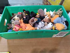 lot 62 image: Plastic Mail Bin With Beanie Babies...