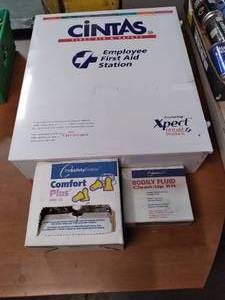 lot 63 image: Cintas First Aid & Safety Metal Sta...