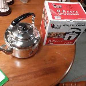 lot 156 image: 4L Stainless Whistling Tea Kettle.....