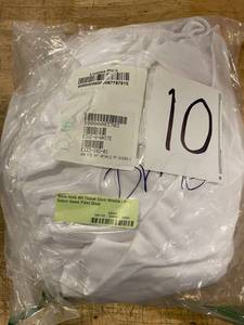 lot 10 image: White Solid 450 Thread Count Wrinkle-Free Sateen Queen Fitted Sheet, E3U2-Q-WHITE - NEW