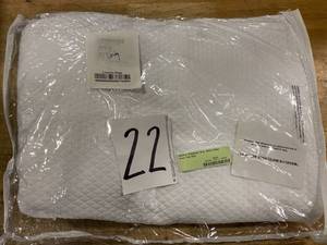 lot 22 image: Madelyn Matelasse 18 in. White Cotton Queen Bed Skirt, GP86-Q-WHITE - NEW
