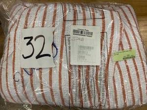 lot 32 image: Orion Orange Striped Organic Cotton King Duvet Cover, 50383D-K-ORANGE - NEW
