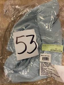 lot 53 image: Legends Luxury Pima Cotton V-Neck Top - Misty Blue, 68041H-L-MISTY-BLUE - NEW