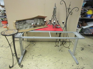 lot 356 image: PROGRESS LIGHTING LIGHTING FIXTURES - NEW, CEILING LIGHT FIXTURE, IKEA TABLE BASE, ACCENT DECOR