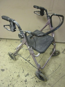 lot 358 image: FOLDING ROLLING WALKER, WITH SEAT