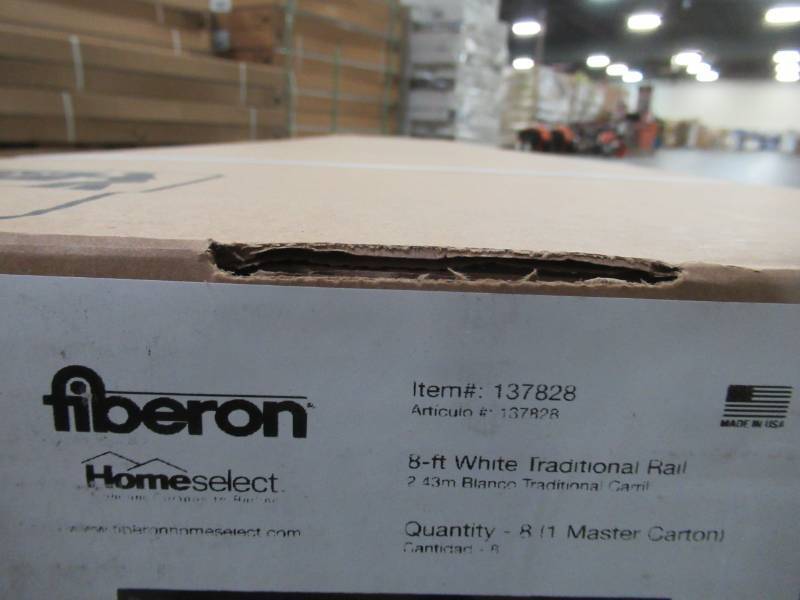 (1 CASE OF 8) Fiberon 8 Traditional White Composite Top & Bottom Deck Rail. RLPK96INFLATWH. NEW