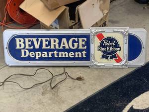 lot 31 image: Antique Pabst Blue Ribbon Sign