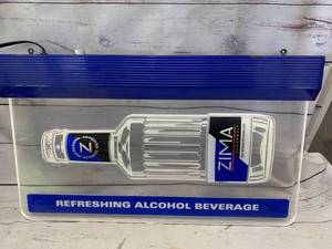 lot 44 image: Vintage Zima Edge Light Beer Sign 14 x 25