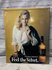 lot 48 image: 1979 Black Velvet Sign 17 x 21