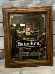 lot 51 image: Vintage Heineken Beer Mirror 15 x 18