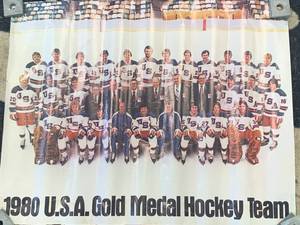 lot 52 image: 1980 USA Hockey Team Poster 20 x 29
