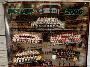 lot 59 image: Vintage WCHA Poster with UND Fighting Sioux 17 x 22
