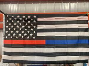 lot 125 image: Blue Red Police Fire 3 x 5 Flag