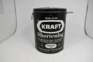lot 19 image: Vintage Kraft Black Shortening Can