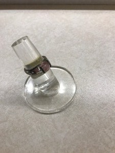 Round Pink Stone on Silver Fashion Ring