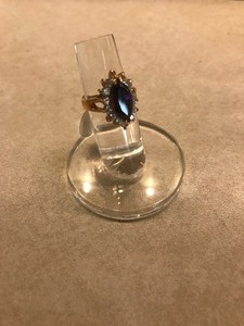 Purple Marquise, with 14 Clear Stones Fashion Ring - Size 10