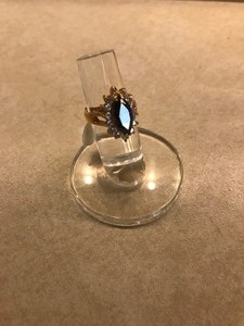 Purple Marquise, with 14 Clear Stones Fashion Ring - Size 8