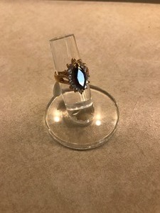 Purple Marquise, with 14 Clear Stones Fashion Ring - Size 7