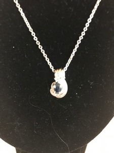 Sterling 18 Necklace with 3 Clear Stones and 1 Dark Stone