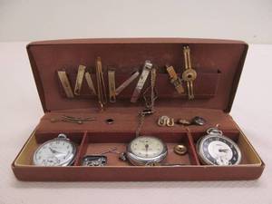 vintage cuff links, tie clasps, watches