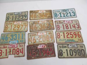 vintage South Dakota License plates