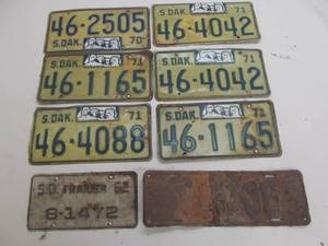 vintage South Dakota license plates