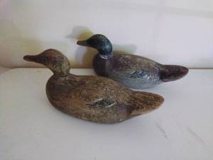 lot 14 image: Two Vintage Wooden Duck Decoys