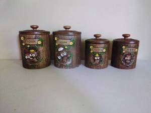 lot 24 image: Four Piece Vintage Canister Set