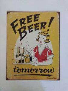 lot 32 image: Metal Beer Sign