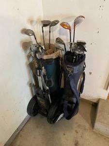 lot 202 image: Golf Bag Cart and Clubs