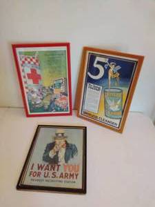 lot 49 image: Three Framed Vintage Advertisements
