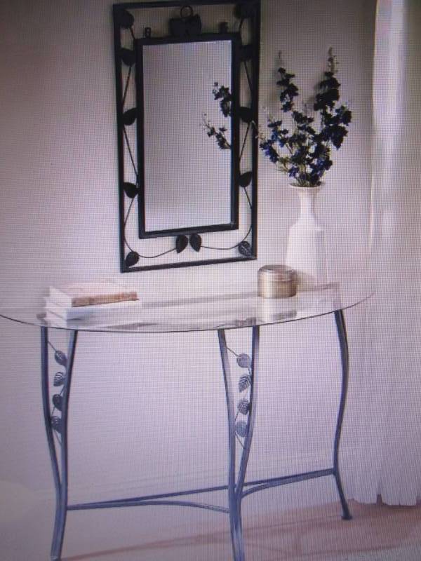 lot 134 image: Asher Leaf Mirror and Console Table... #8