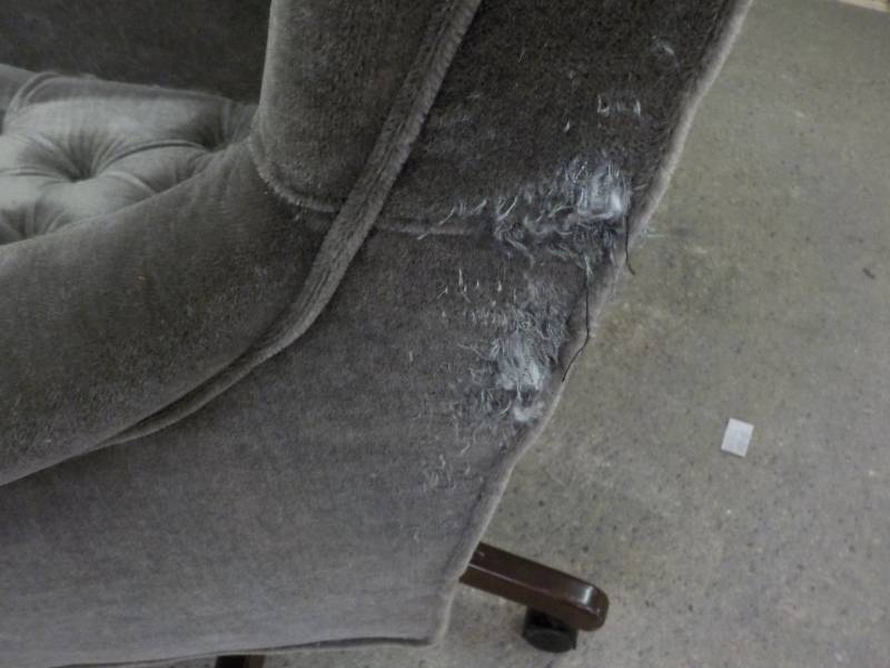 lot 138 image: Velour Office Chair- some damage as... #7