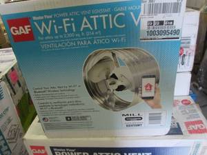 lot 5 image: Master Flow 1450 CFM Wi-Fi Power Gable Mount Attic Fan open box Retail $118.00