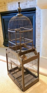lot 7 image: Bronze Colored Metal Birdcage