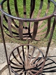 lot 43 image: Two- Tiered Metal Planter