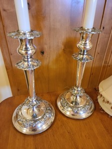 lot 19 image: Pair of Converted Candlestick Table Lamps