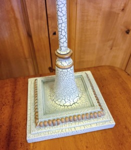 lot 61 image: Pale Blue And Gold Crackle Painted Table Lamp