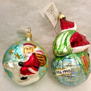 lot 85 image: Two Christopher Radko Santa Ornaments