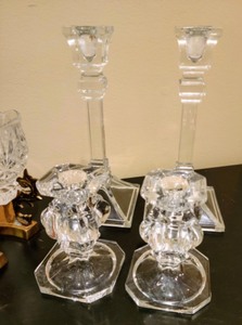lot 136 image: Lot of Fancy CrystalGlass Candleholders