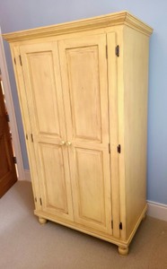 lot 161 image: Yellow Shabby Chic Style Armoire